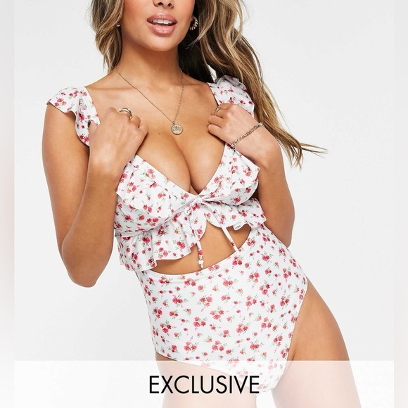ASOS Other - ASOS Peak & Beau Floral Cut-Out Swimsuit